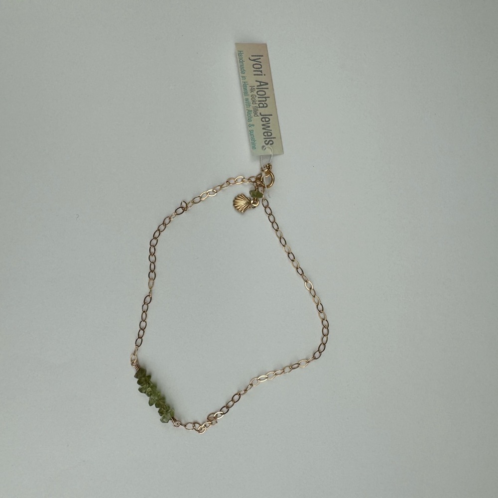 Iyori Aloha Jewels 14 k gold filled peridot anklet or bracelet